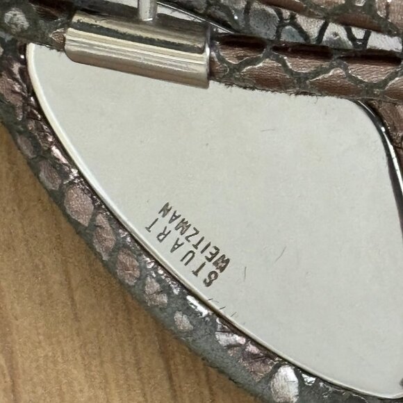 Stuart Weitzman Snake Embossed Leather Sandal - Picture 5 of 15